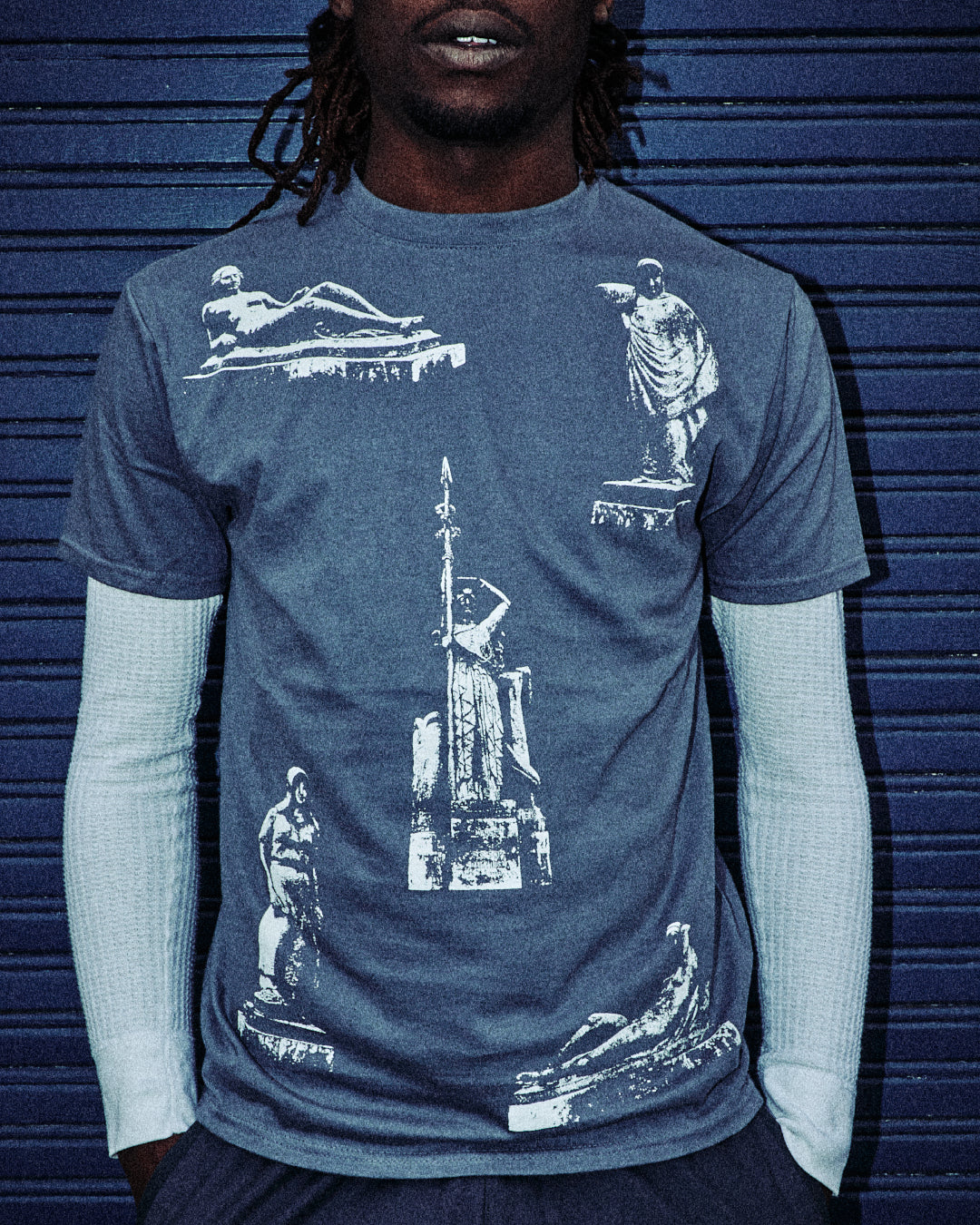 Zyy-shirt Statues Gris